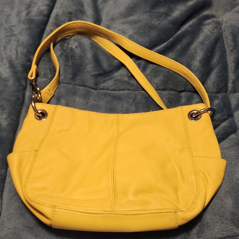 Yellow Leather Tignanello Shoulder Bag